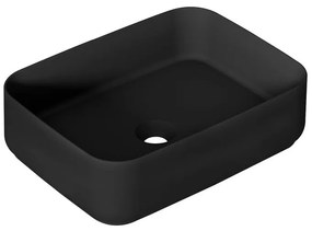 Lavabo da appoggio Kyoto rettangolare in ceramica L 50 x H 12 x P 36 cm nero