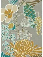 Harlequin Carta da parati Salon - Platinum/ Peacock/ Seafoam
