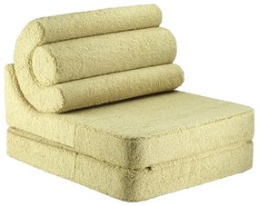 Poltrona per bambini verde con rivestimento in bouclé Flipster – Wigiwama