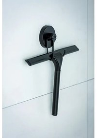 WENKO 24731100-Raschietto per doccia VACUUM-LOC rotondo nero 24,5x25 cm