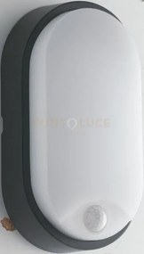 Plafoniera led sensitive antracite 14w 1600lm 4000k ip54 con sensor...