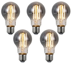 Set di 5 Lampadine LED Smart E27 dimmerabili A60 Fumè 4.9W 150lm 1800K