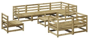 Set divani da giardino 9 pz in legno impregnato di pino