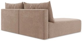 Divano angolare marrone chiaro allungabile/con contenitore (con penisola a sinistra) Kalena – Makamii