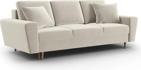 Divano beige allungabile e con contenitore con rivestimento in velluto 235 cm Kyoto – Cosmopolitan Design