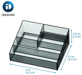 Organizzatore da bagno nero opaco per cosmetici in plastica riciclata Nail Station - iDesign