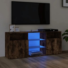 Mobile Porta Tv Con Luci Led Rovere Fumo 120x30x50 Cm /