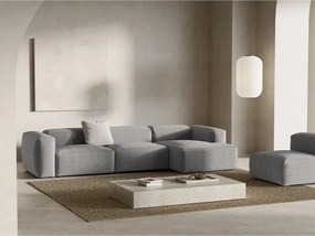 Divano angolare grigio chiaro (con penisola a destra/con chaise lounge) con rivestimento in velluto a coste Bergamo – Cosmopolitan Design