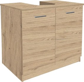 Mobile in legno bagno sottolavello copricolonna con 2 ante Quercia