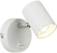 Plafoniera Contemporanea Rollo Acciaio Bianco Vetro Cromo Led 4W 3000K