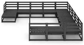 Set divani da giardino 12 pz in legno massello di pino