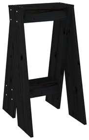 Sgabelli 2 pz nero 40x40x75 cm in legno massello di pino