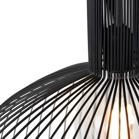 Lampada a sospensione rotonda intelligente nera 50 cm incl. Wifi G95 - Dos