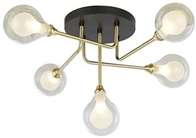 Plafoniera glamour Leonor Ø 62 cm nero IP20, 5XG9