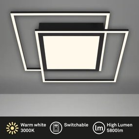 Brilo - Plafoniera LED 2x LED 16W (230V) + LED 19W, 51,5x51,5 cm, nera