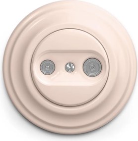 Kliklap - Presa terminale TV+R in stile retrò con cornice rosa antico