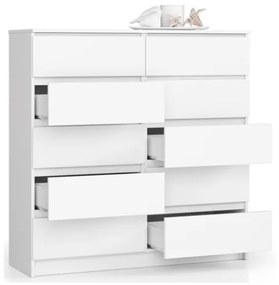 Cassettiera Credenza 120x40x120 Cm 10 Cassetti Artika Bianco Opaco