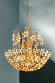 Lampadario 12 luci vetro Murano - 503/12- Sweet Flower - Arredoluce Oro 24 kt