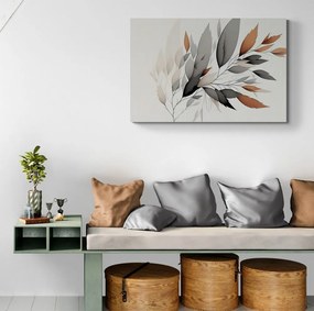 Quadro su tela – Ramo di foglie minimalista
