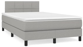 Giroletto a molle con materasso grigio chiaro 120x200cm tessuto