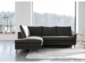 Divano letto angolare grigio scuro (angolo sinistro) Charming Charlie - Miuform