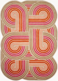 Tappeto in lana fatto a mano con motivo in rilievo Spiral Shaped