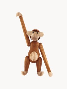 Oggetto decorativo in legno di teak fatto a mano Monkey, alt. 19 cm