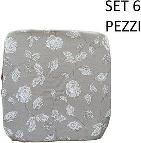Cuscino Coprisedia Mollettone imbottito con fascia elastico GRIGIO FANTASIA 6 PEZZI