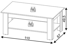Tavolino da salotto COCO in rovere artisan