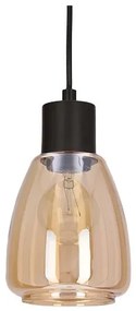 Lampadario a sospensione con filo MOLDO 1xE27/40W/230V nero/fumé beige