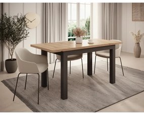 Tavolo da pranzo allungabile DOO rovere artisan/nero