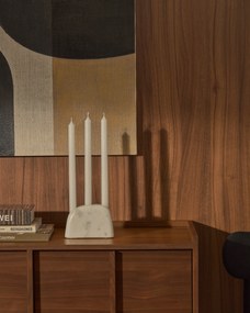 Kave Home - Candelabro medio Signe in marmo bianco 10 cm