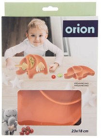 Piatto per bambini arancione in silicone 18x23 cm Elephant – Orion