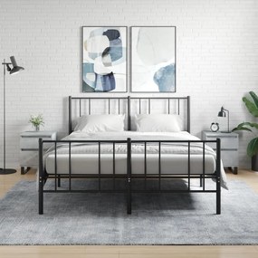 Comodini 2pz Grigio Cemento 40x35x50 Cm İn Legno Multistrato /