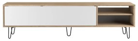 Tavolo TV in rovere decorato in bianco e naturale 165x44 cm Aero - TemaHome