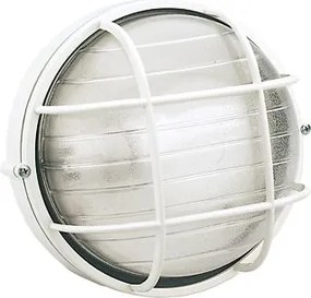 Lampada Plafoniera Tonda Grande con Gabbia Colore Bianco per Esterno Linea Industriale Sovil...