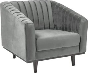 Poltrona Asprey in velluto 1 grigio - H78 cm