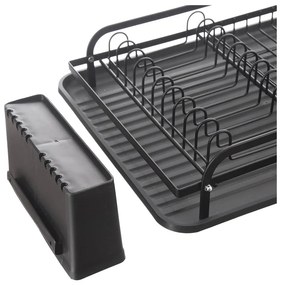 Scolapiatti a due livelli in metallo nero 42,5x32 cm Radka - Orion