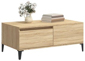 Tavolino salotto rovere sonoma 90x50x36,5 cm legno multistrato