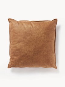 Cuscino decorativo grande in pelle Lennon, 60 x 60 cm