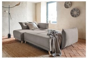 Divano letto in velluto a coste marrone chiaro (variabile) Lazy Lukka - Miuform