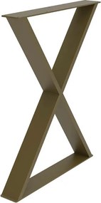 Gamba per mobili a X STEELMI Cross in acciaio bronzo opaco L 58 x P 8 x H 71 cm