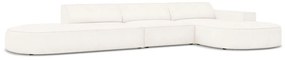 Divano angolare beige in tessuto bouclé (angolo destro) Jodie - Micadoni Home
