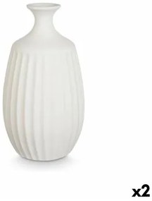 Vaso Bianco Ceramica 21 x 39 x 21 cm (2 Unità)