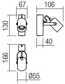 Redo 01-2415 - Applique TAFFI 1xE27/42W/230V nero/faggio