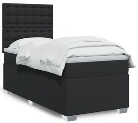 Giroletto A Molle Con Materasso Nero 90x200 Cm İn Similpelle /