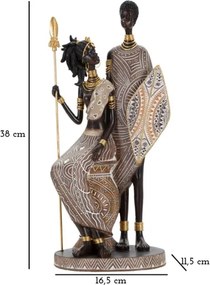 Masai Tribal Famiglia Cm 16,5X11,5X38