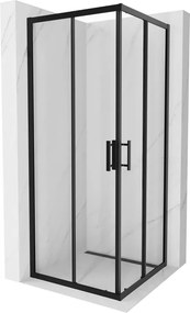 Mexen Rio cabina doccia quadrata 80 x 80 cm, trasparente, nera - 860-080-080-70-00