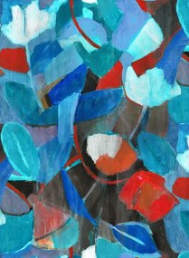 Jannelli & Volpi Wandbild Siwa - Blue Red Panel 1