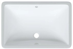 Lavandino da Bagno Bianco 60x40x21 cm Rettangolare in Ceramica